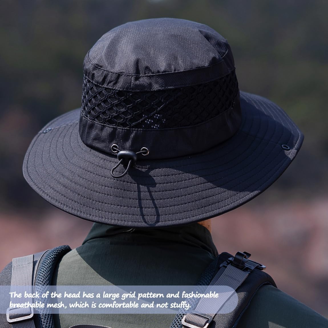 Fishing Hat, UPF50+ Wide Brim Sun Hat for Men Women, UV Protection Hiking Beach Bucket Hats Summer Safari Hat