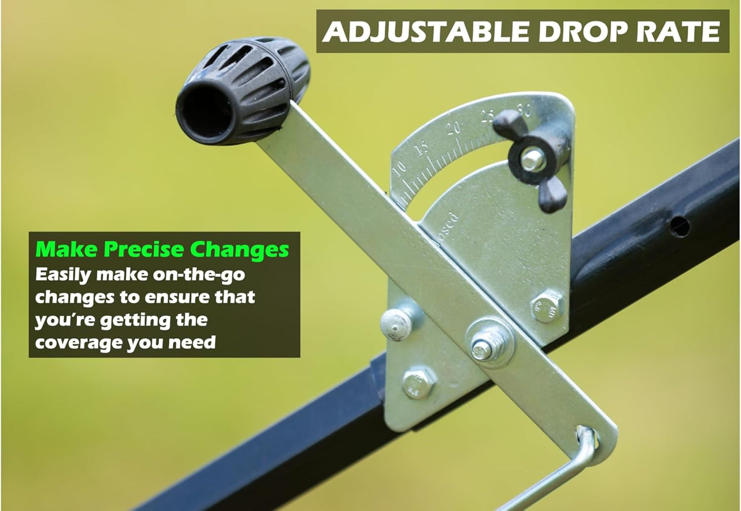 Yard Commander - Commercial 50 LB Walk-Behind Push Broadcast Spreader - 10-12 Foot Spread - Fertilizer, Salt & Grass Seed - Clog Free Design - Fully Enclosed Gear Box - Adjustable Drop Rate