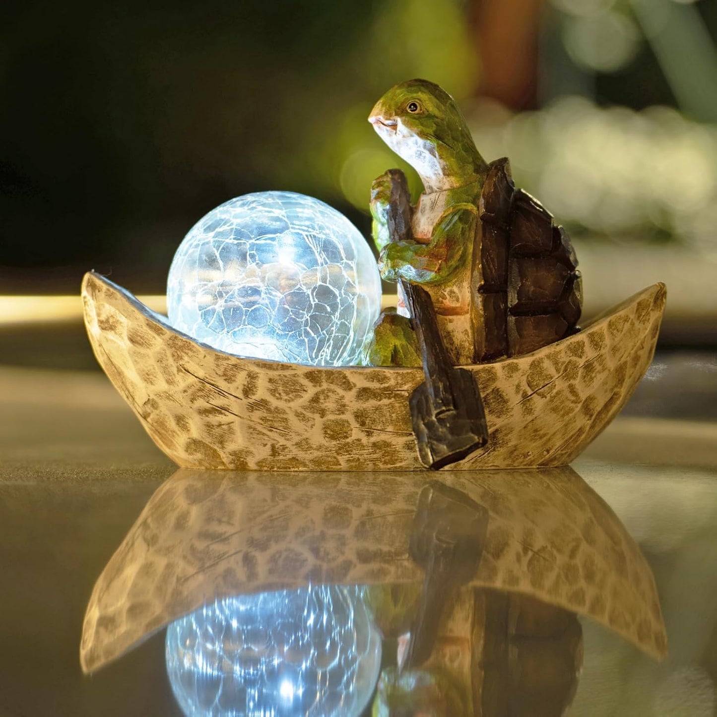 Garden Statue of Turtle,Garden Decor Tortoise Figurine,Turtle Outdoor Statue,Solar Tortoise Decor for Patio,Balcony,Yard,Lawn Ornament,Perfect Gardens Gift