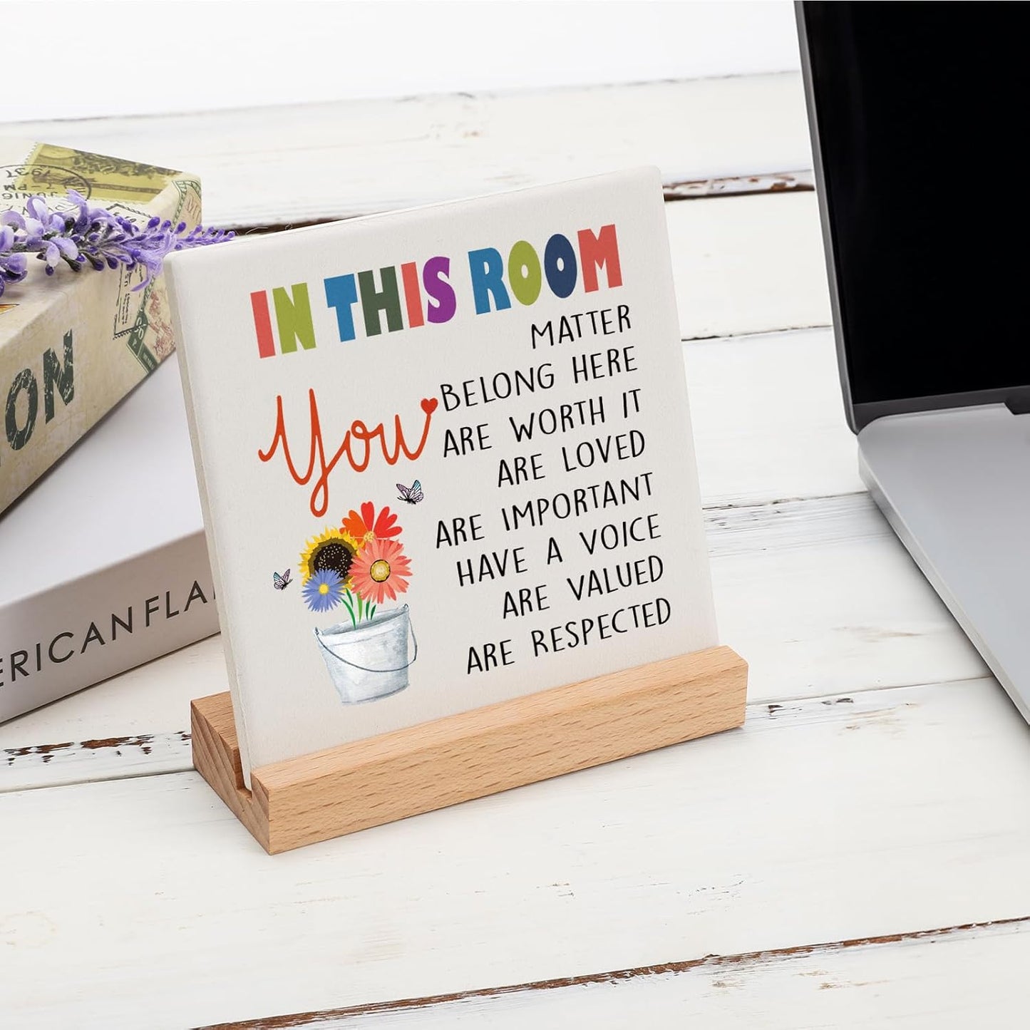 Inspirational Decor Motivational Gifts for women Birthday Christmas, Positive Mental Health Gifts for Her Teenage Girls Boys You are Loved Encouragement Plaque Little Reminders for Office Home