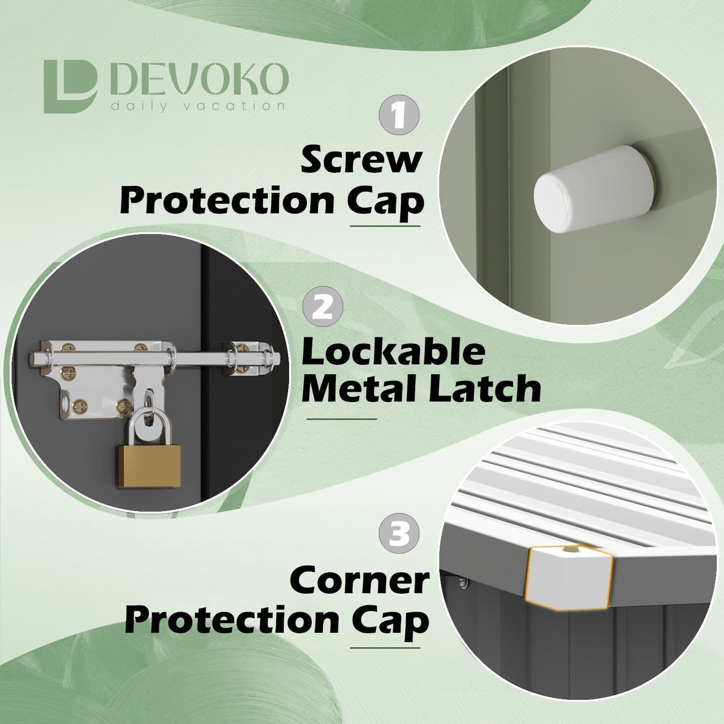 Devoko Outdoor Storage Shed 6 x 4 FT Lockable Metal Garden Shed Steel Anti-Corrosion Storage House with Double Lockable Door for Backyard Outdoor Patio (Gray)