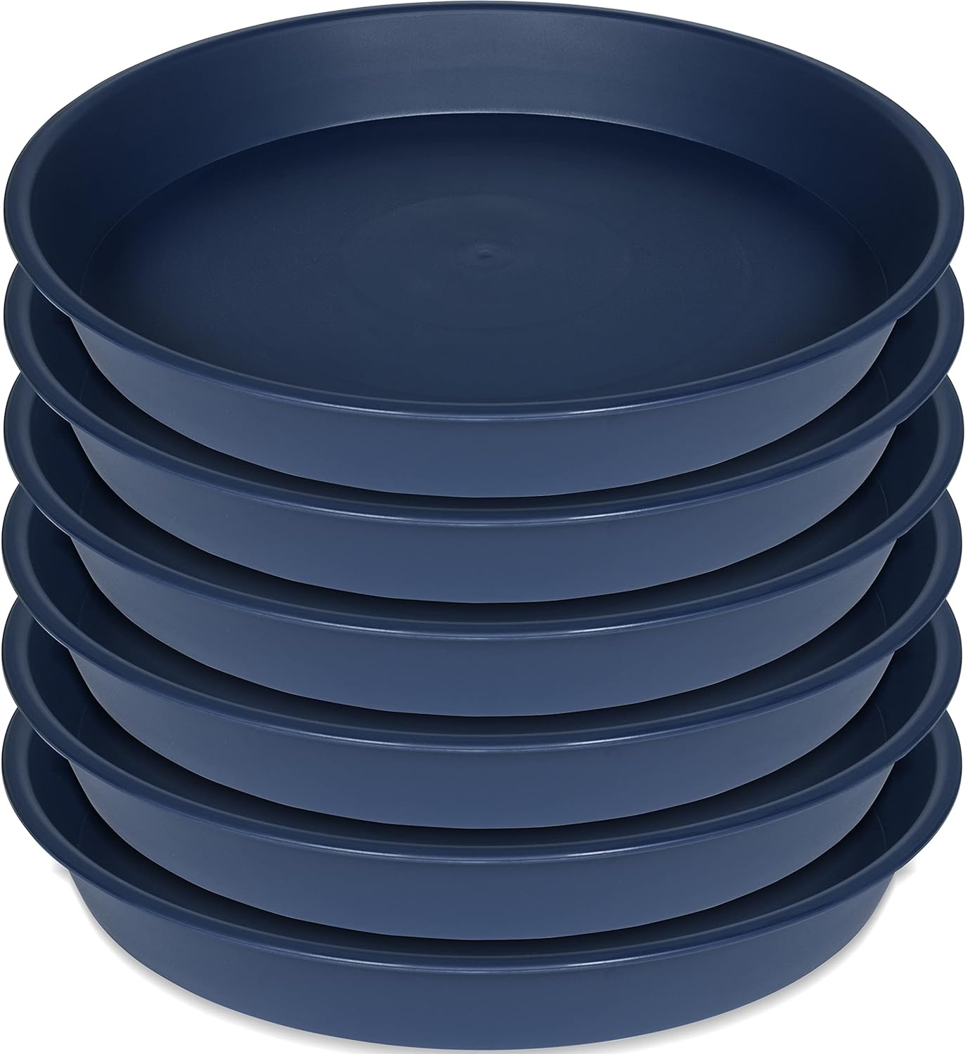 6 Pack Plastic Plant Saucer Planter Water Drip Tray, 4 5 6 7 8 9 10 11 12 inch, Heavy Sturdy Tray for Indoors Outdoor Plants, Flower Pot Saucers for Pots Base (4", Blue)