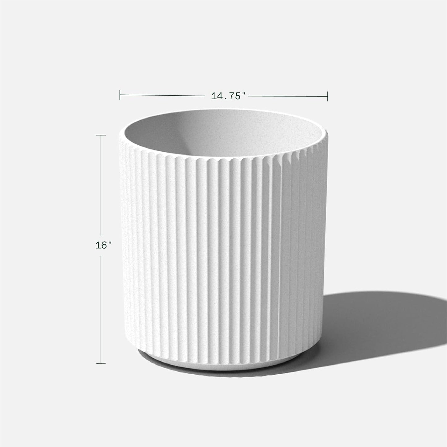 Veradek Demi Series Round Planter for Porch, Patio, Backyard | Durable Plastic-Stone Composite Material | Modern Décor for Tall Plants, Flowers
