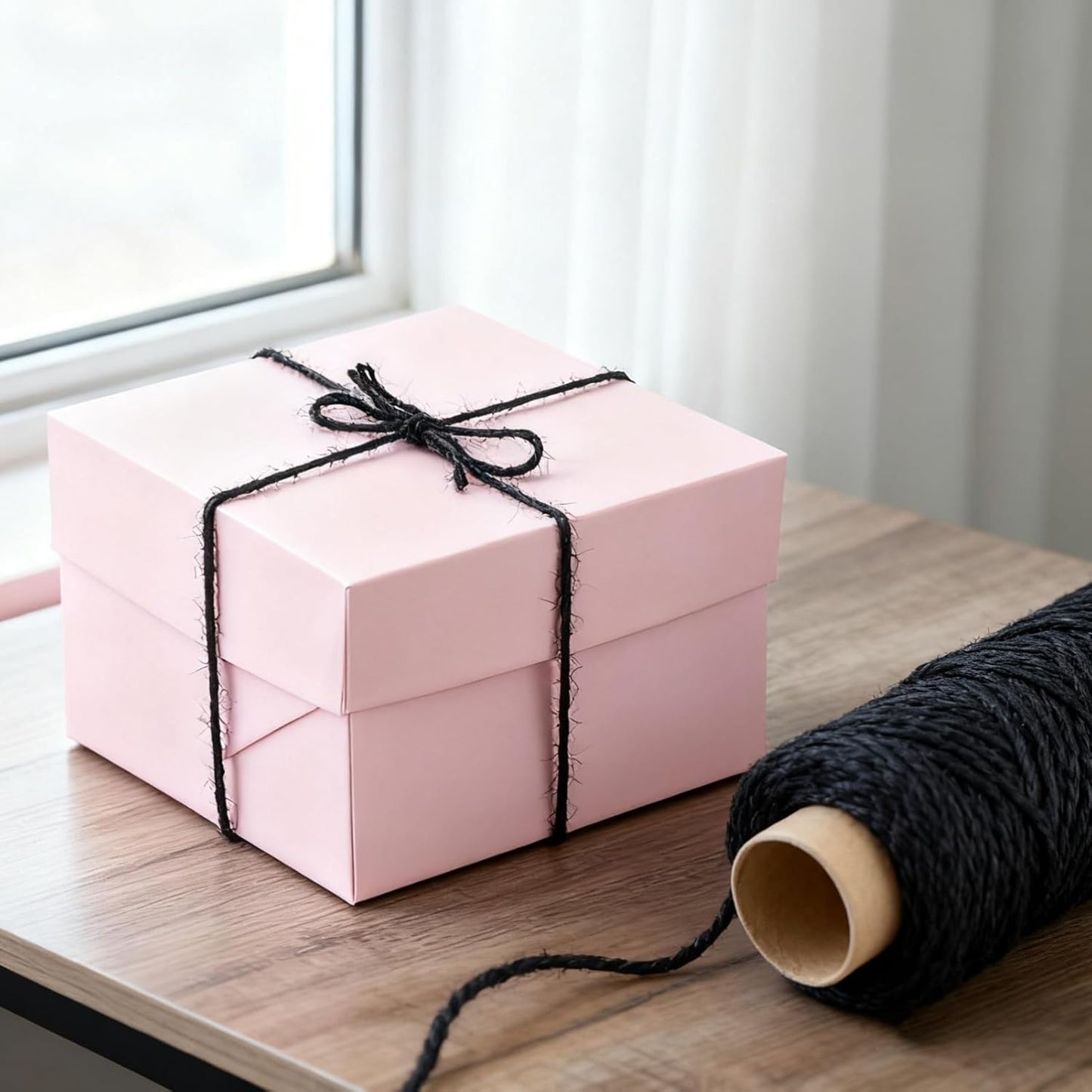 4mm 100 Feet Black Natural Jute Twine, for Crafts Gift, Craft Projects, Wrapping, Bundling, Packing, Holiday Packaging Twine, Gardening and More, Jute Rope to Use Around The House and Garden