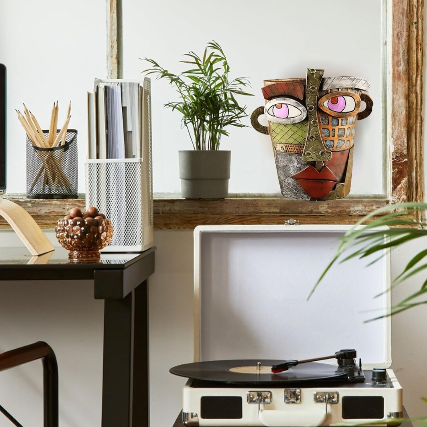 Generic New Picassos Abstract Beauty Face Flower Pot, Colorful Abstract Head Plant Pots, Interesting Decorative Flower Resin Flower Pot, Unique Flower Pots for Home Art Decoration (3.7in-A)