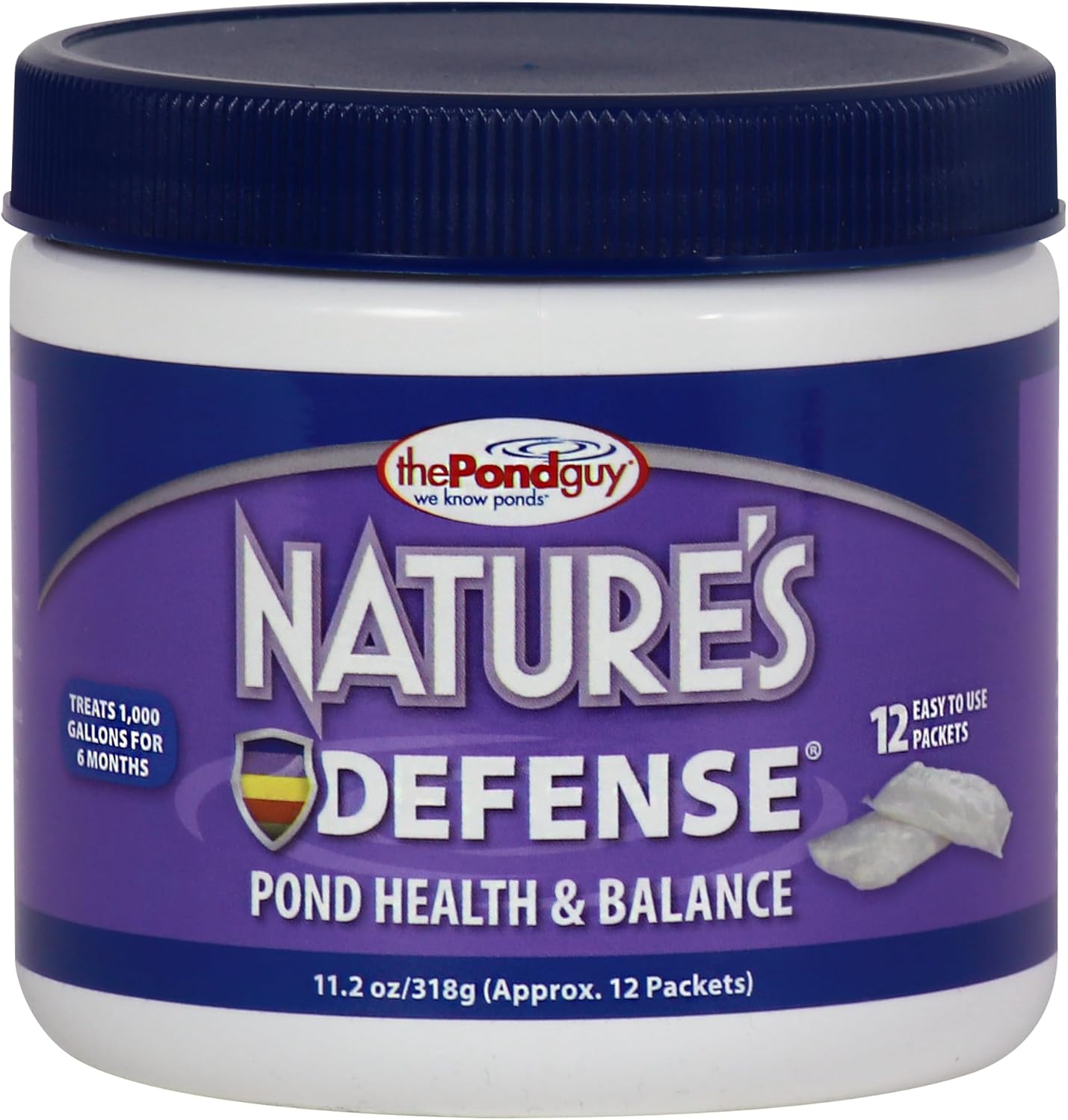 The Pond Guy Nature's Defense Beneficial Bacteria Treatment for Water Gardens, Natural Bio Cleaner & Clarifier, Koi Fish, Plant & Pet Safe, 12 Packets