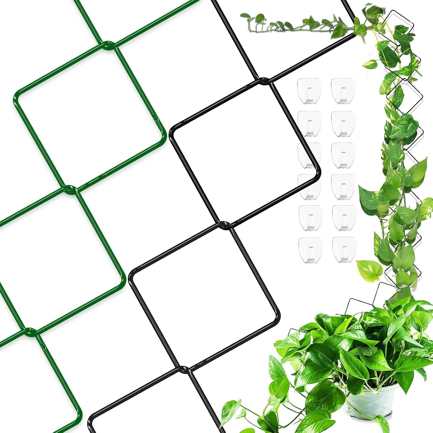 2 Pack 36pcs Chain Trellis for Climbing Plants Indoor & Outdoor, Garden Wall Plant Trellis Plant Vine Support Houseplant Accessories and Plant Gifts for Vine, Ivy, Monstera,Pothos