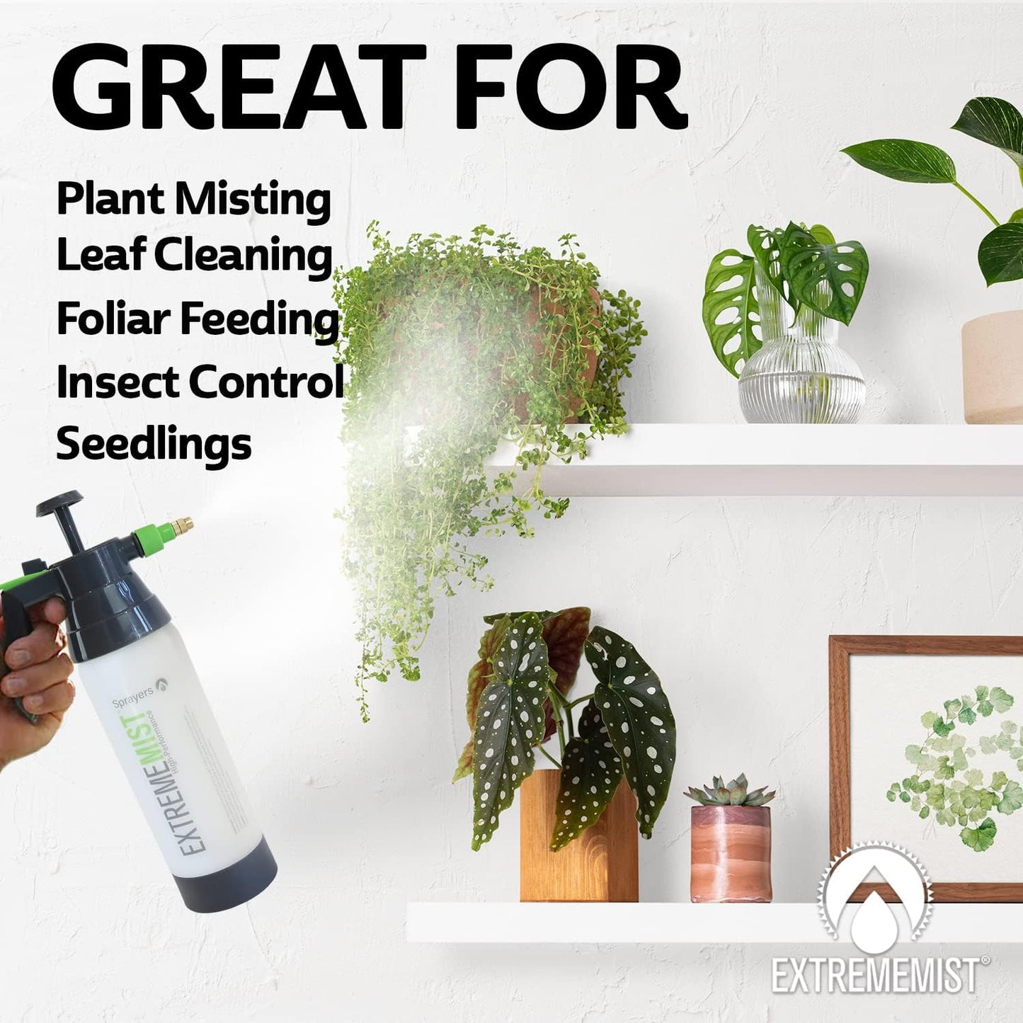 ExtremeMIST High-Performance Garden Sprayer - Ultimate Plant Mister & Spray Bottle for Plants - Horticultural Hand Pump Sprayer with Adjustable Brass Nozzle - Outdoor & Indoor Plant Humidifier - 32 Oz