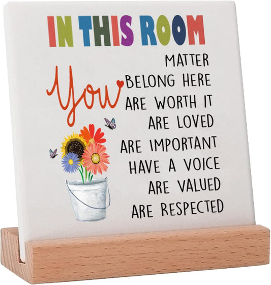 Inspirational Decor Motivational Gifts for women Birthday Christmas, Positive Mental Health Gifts for Her Teenage Girls Boys You are Loved Encouragement Plaque Little Reminders for Office Home