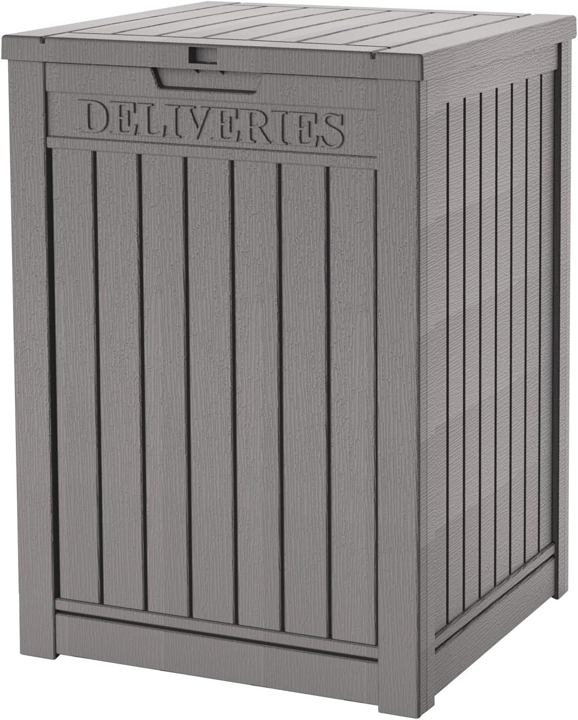 55 Gallon Outdoor Storage Box Waterproof Lockable Resin Deck Box Large, Patio Storage Bin for Pool Accessories Cushion Furniture, Garden Tools, UV-Resistant Outside Delivery Grey