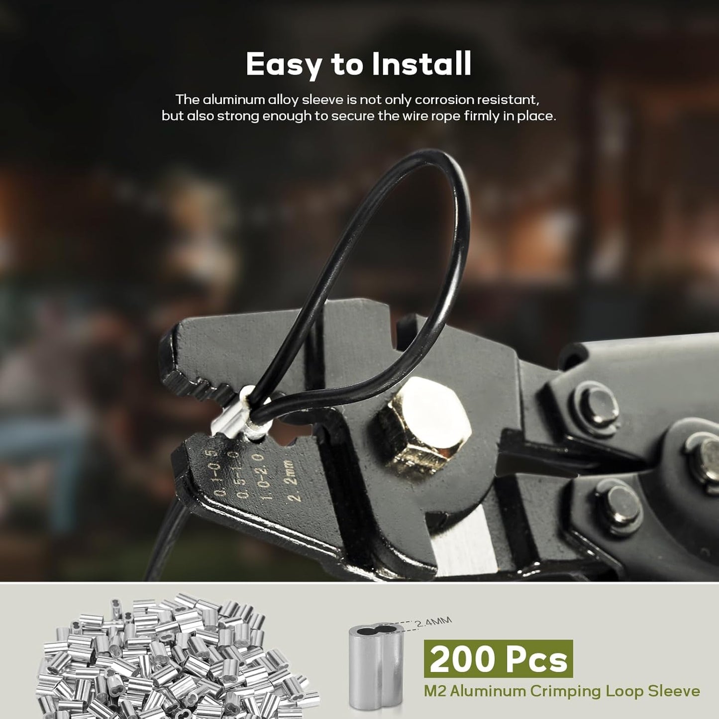 Vinyl Coated Wire Rope 1/16 Inch Overmolded to 3/32 Inch, 600FT 304 Stainless Steel Cable with 200 Pcs Crimping Sleeves for String Light Hanging Kit, Clotheslines and Trellis Wire