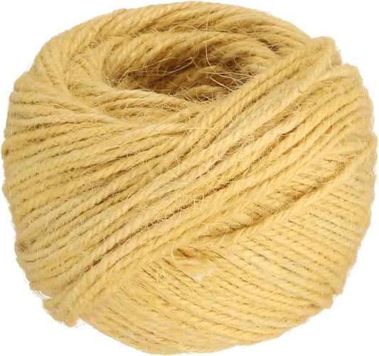 uxcell 164 Feet Natural Jute Twine String,2mm Thin Garden Twine Rope Colored Plant String Cord for DIY Art Crafts Gift Wrapping Decoration Packing Gardening Plant Hanger,Yellow