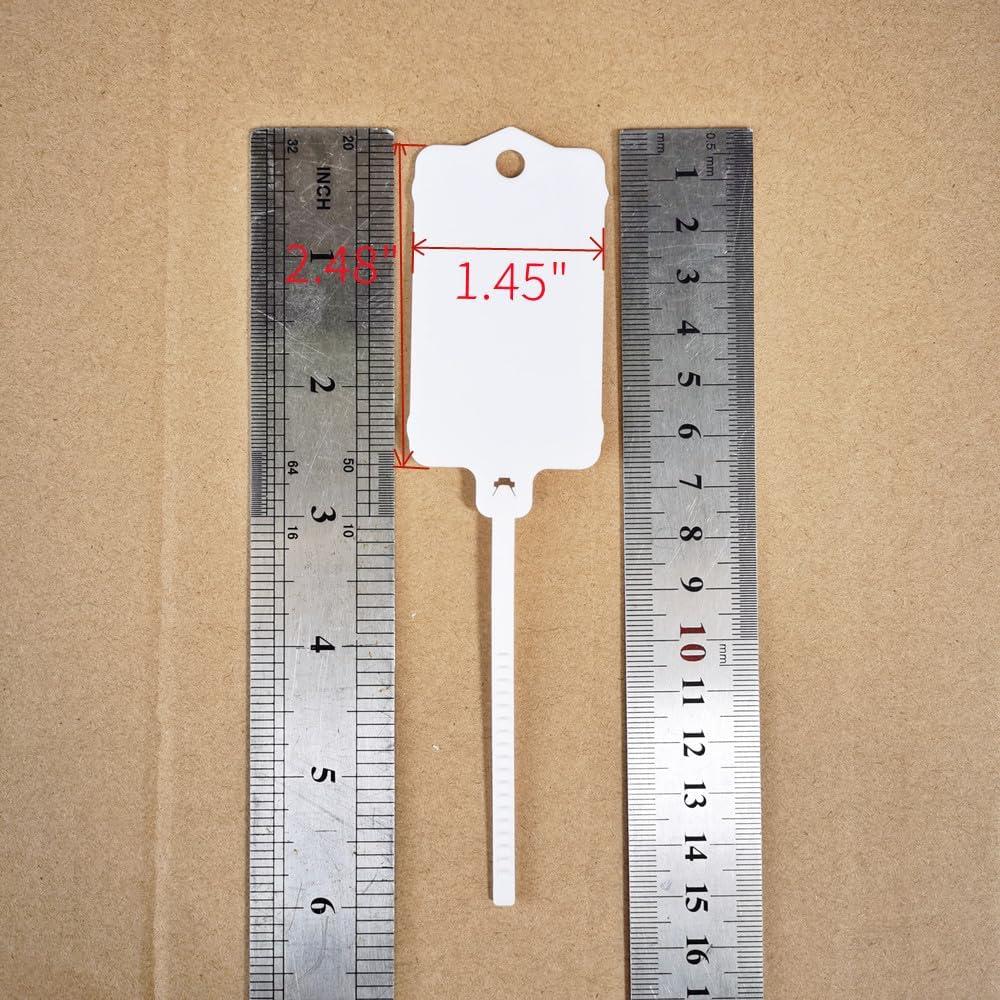 100pcs Reusable Blank Plastic Tags Ties Key Tags 1.45"*2.48" Serrated Tension Sealing Strap with Large Label Plastic Tie Mark Label Waterproof Hang Sign Write on Tag (5 Colors Mixed, 100pcs)