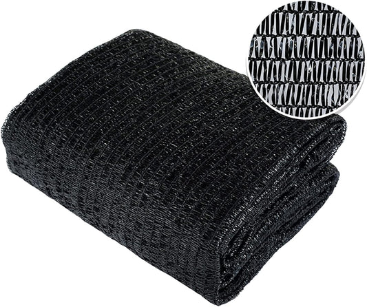 Agfabric 50% Shade Cloth Sunblock Shade Cloth Cover with Clips for Plants 6.5’ X 20’, Black