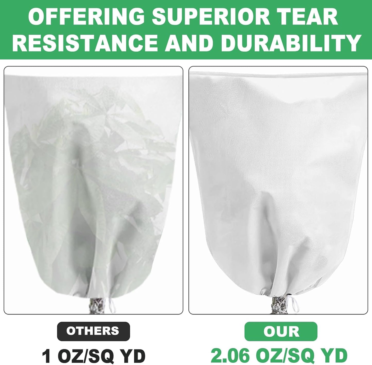 Plant Covers for Winter Tree Covers Freeze Protection, 2 Pack 47.2" X 70.8" Frost Covers for Outdoor Plants with Zipper Drawstring, Frost Cold Weather Plant Freeze Protection Cover Bags