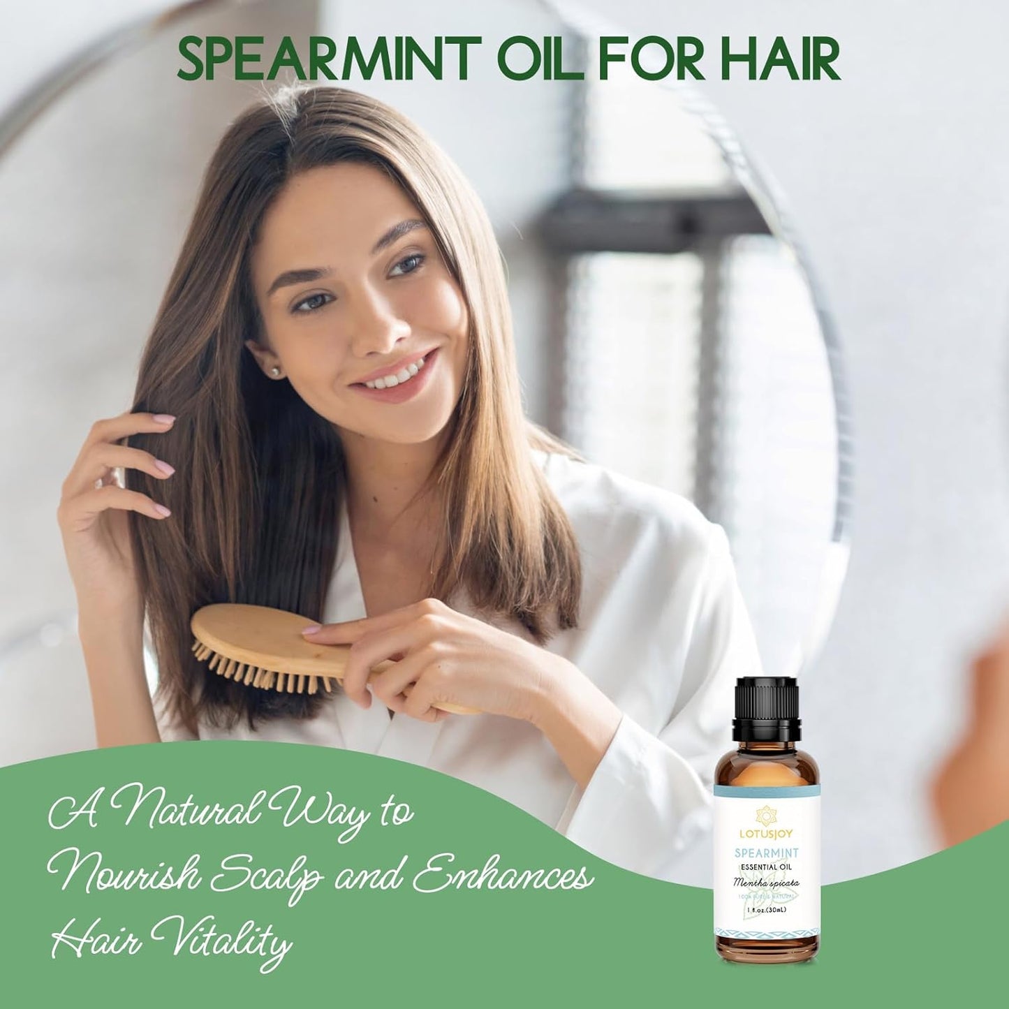 Spearmint Oil for Facial Hair Skin Roll On Diffuser Room Spray - Pure Organic Therapeutic Grade Spearmint Essential Oil 1 Oz