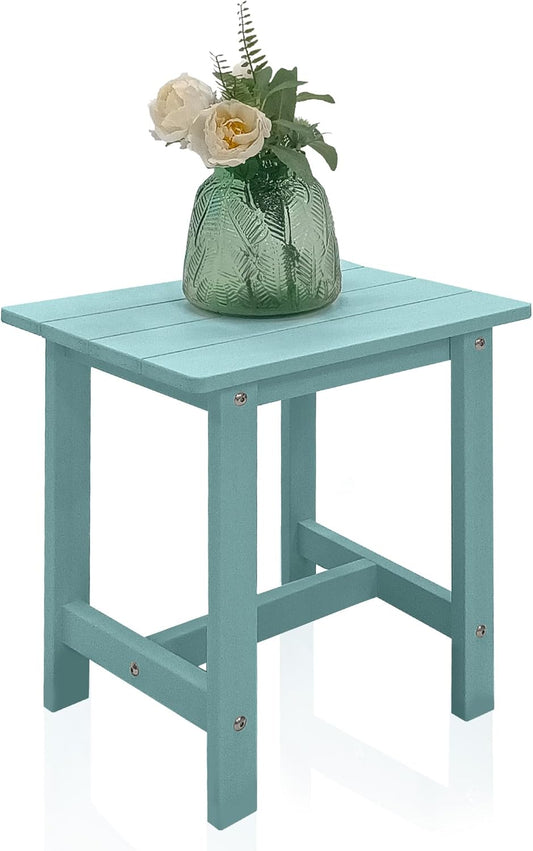 Outdoor Side Table, Small Adirondack Side Table for Adirondack Chair - Indoor Outdoor End Table - HDPS (Dark Blue)