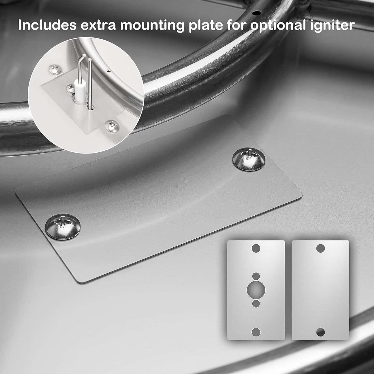 Stanbroil 19-Inch Round Fire Pit Burner Pan, Drop-in Gas Fire Pit Inserted for DIY Natural & Propane Gas Fire Table, Stainless Steel Firepit for Outside, BTU 92,000 Max