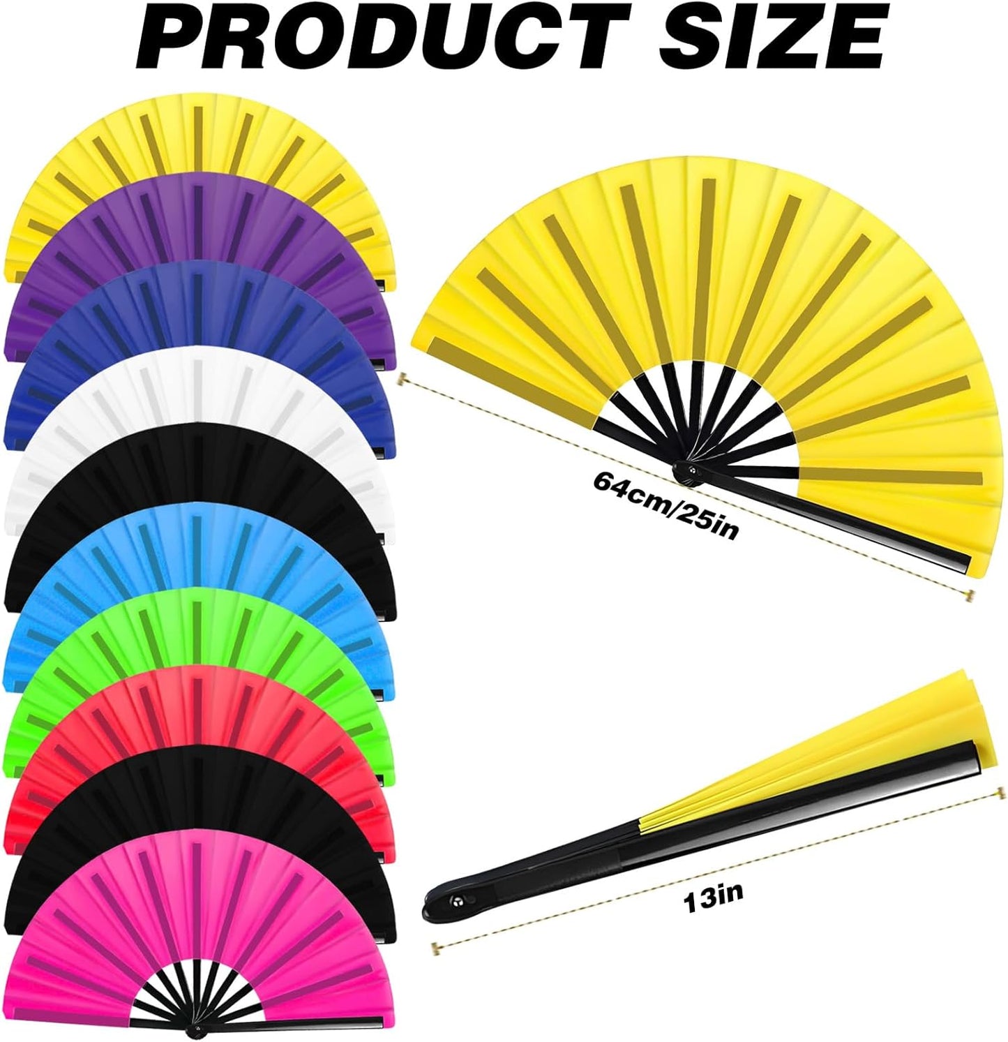 10Pcs Folding Hand Fan Bulk, Popping Clacking Fans for Line Dancing Mix Color Classic Style Decorative Handheld for Performance Dance Wedding Party Dance Enthusiasts