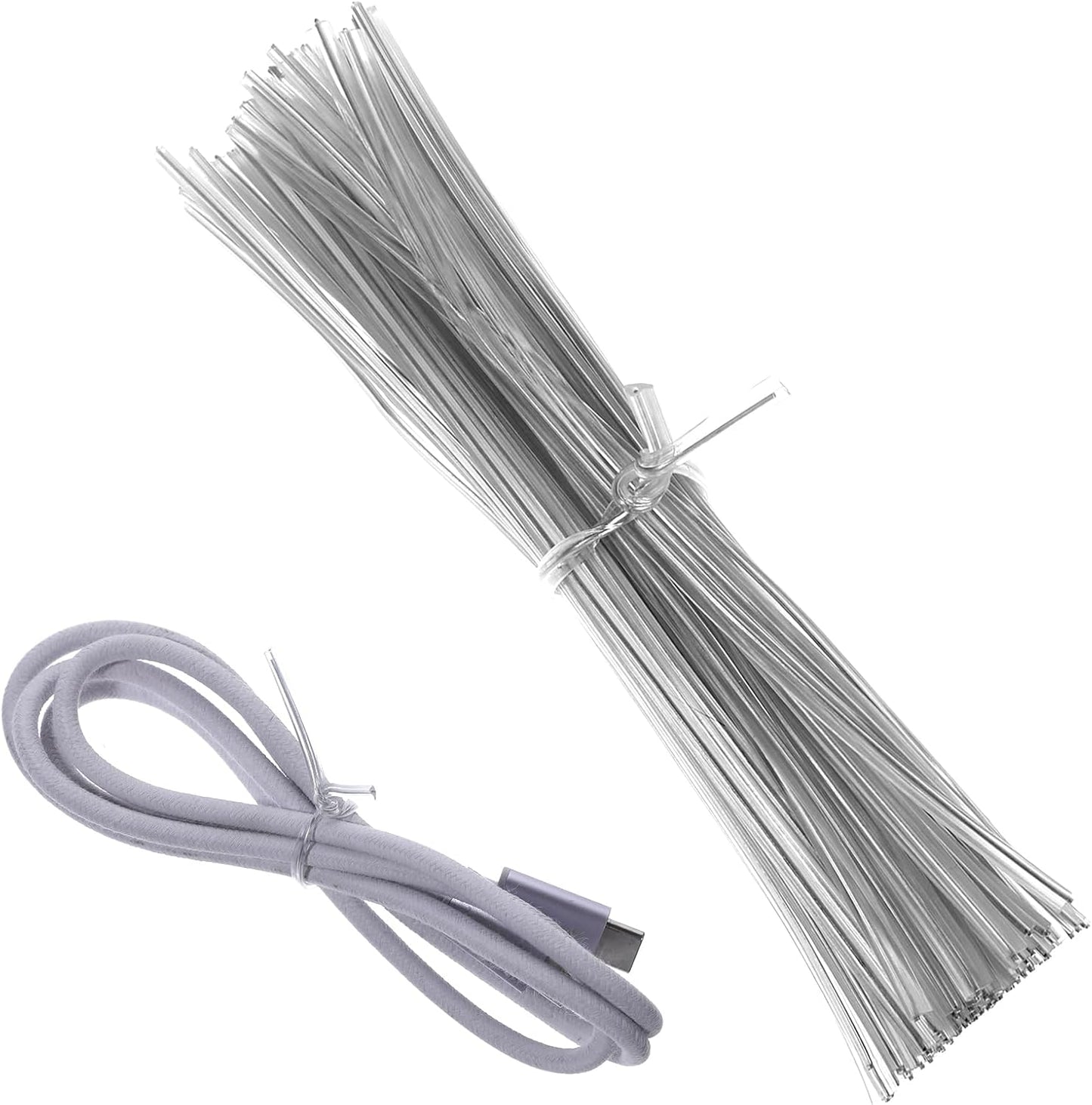 100 Piece 4 inches Cear Metal Twist Ties, Metallic Twist Cable Cord Wire Ties Reusable Plastic Wire Twists Tie for Bread, Cello, Candy, Coffee Bags & More