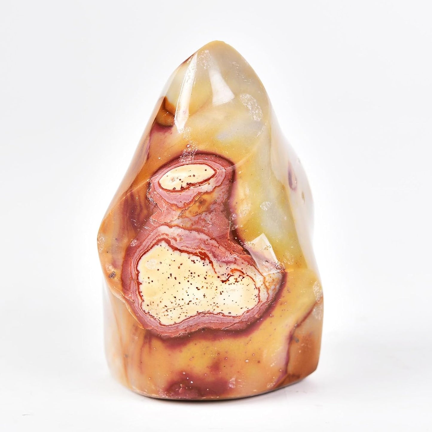 AMOYSTONE Polychrome Jasper Flame Shaped Stone Towers Obelisk Natural Healing Crystal Quartz Reiki Energy Decoration Home Office 0.6-1.0LBS