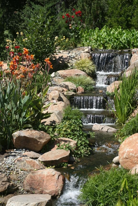 HALF OFF PONDS Pond Free Cascade 4100 Waterfall Kit with MatrixBlox, 15' x 20' EPDM Liner and 4,100 GPH Pump - PMDPB4