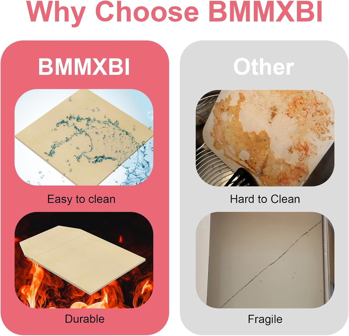 Pizza Stone Replacement for Ooni Karu 16 Multi-Fuel Pizza Oven, Heavy Duty Ceramic Grill Plate Accessories Pizza Baking Stone for Oven/Grill, Thermal Shock Resistant