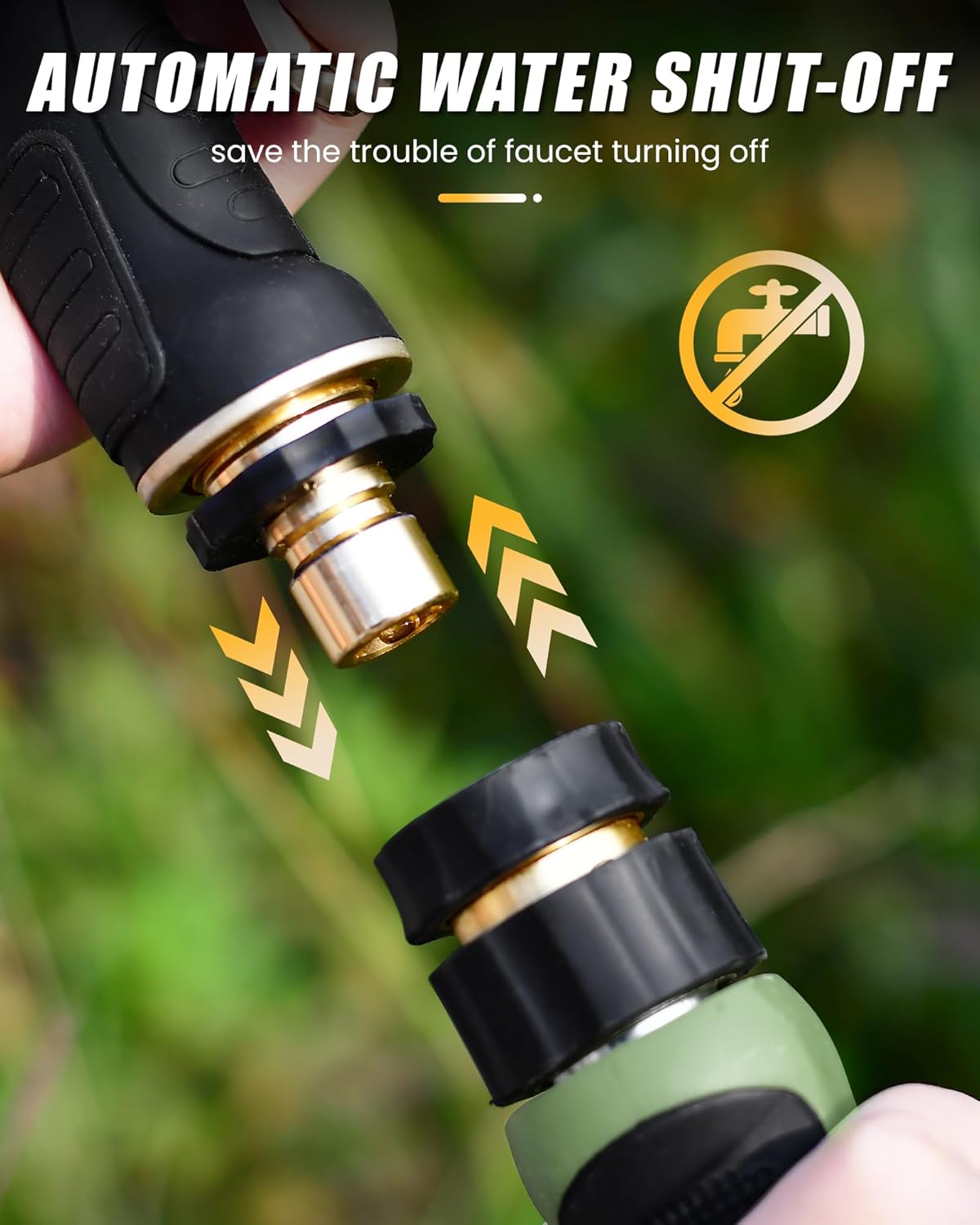 RAINPOINT Garden Hose Nozzle, Hose Sprayer Nozzle with 9 Spray Patterns, High Pressure Water Hose Nozzle Heavy Duty Metal Hand Sprayer, Watering Plants and Lawn,Grey