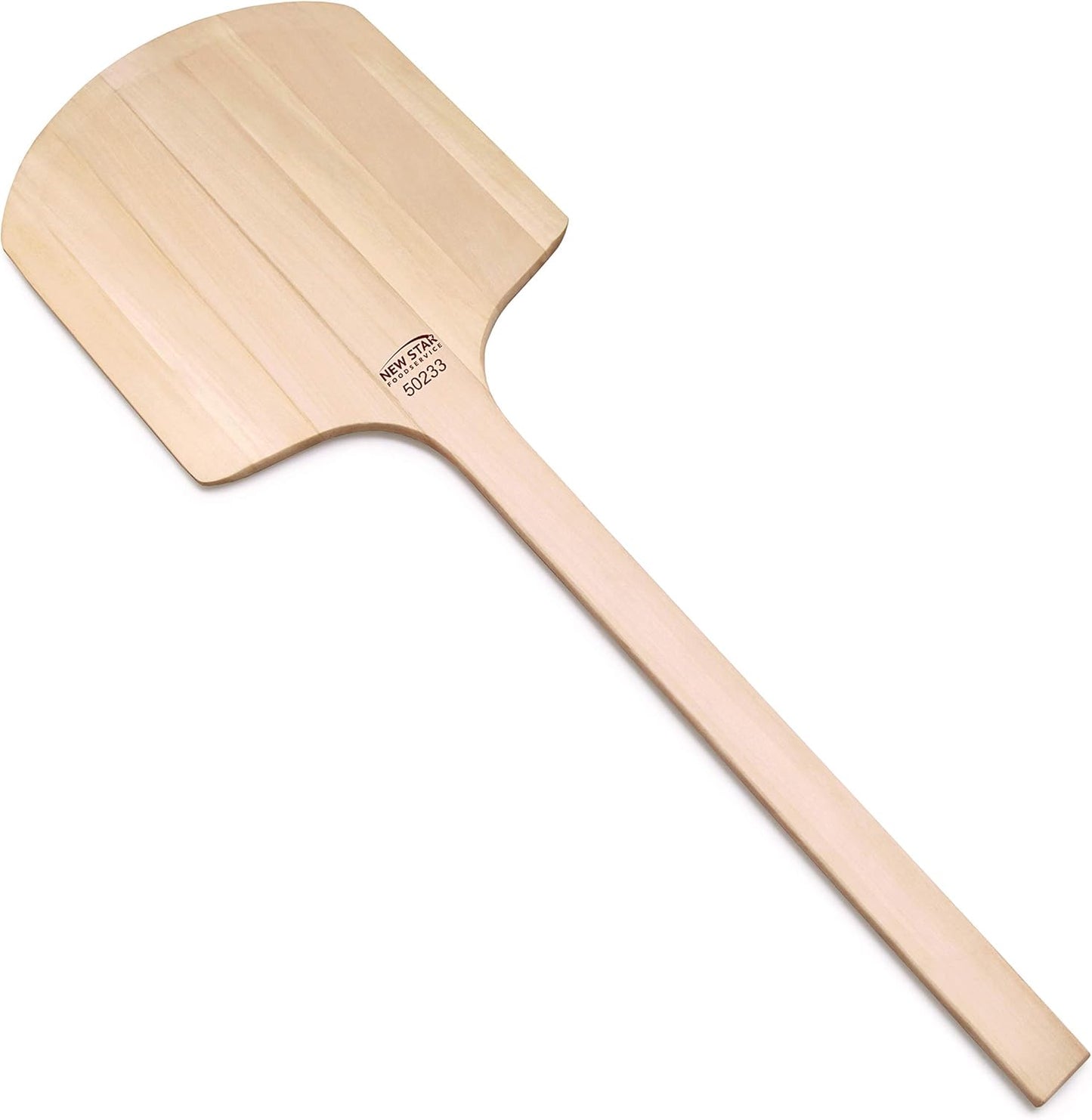 New Star Foodservice 50233 Restaurant-Grade Wooden Pizza Peel, 14" L x 12" W Plate, with 22" L Wooden Handle, 36" Overall Length