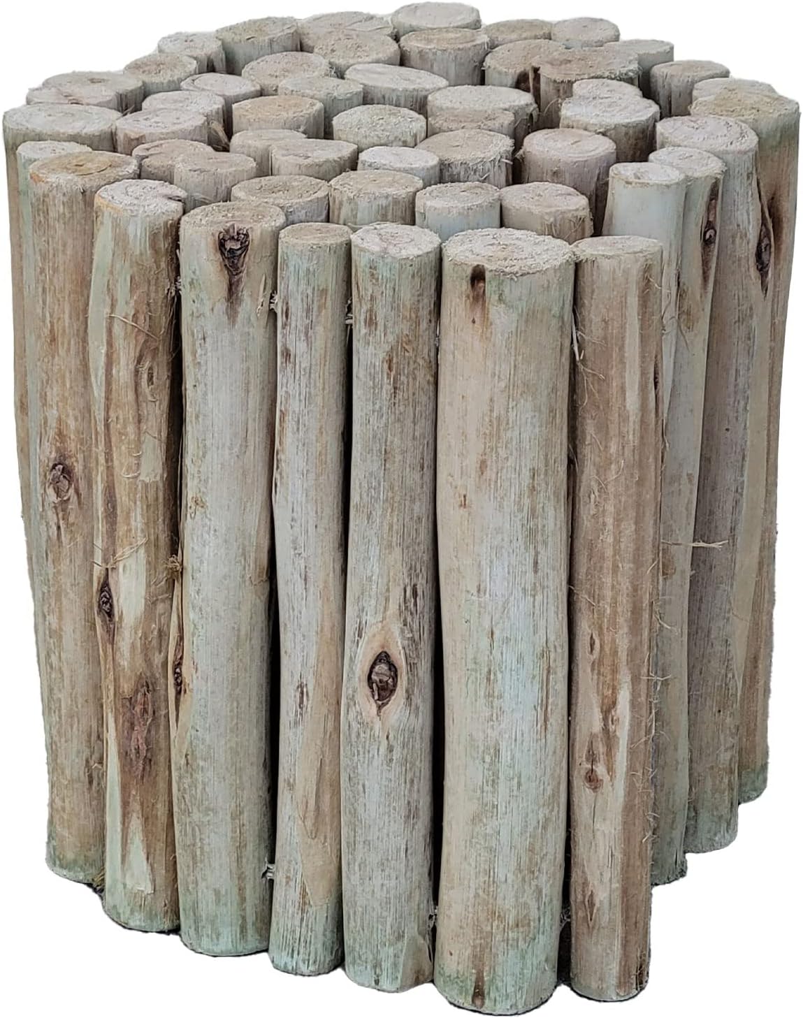 FOREVER BAMBOO Natural Eucalyptus Wood Solid Log for Landscaping Edging Lawn Garden Fence Borders 72 in L x 12 in H x 1.25 in D