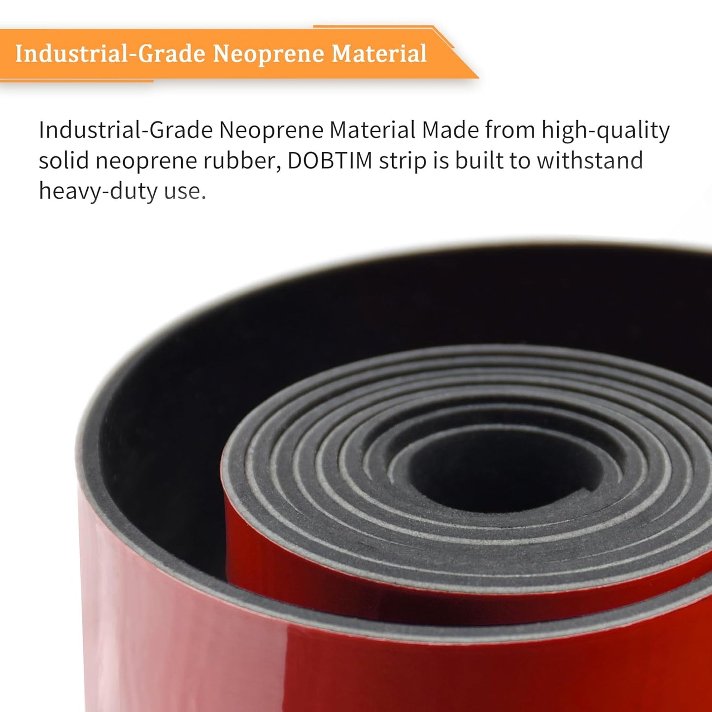 DOBTIM Solid Neoprene Rubber Strips with Adhesive Backing 1/16 (.062)" Thick x 2" Wide x 25' Long, Self Adhesive Rubber Sheets, Rolls & Strips for DIY Gaskets Crafts Pads Seals Warehouse Flooring
