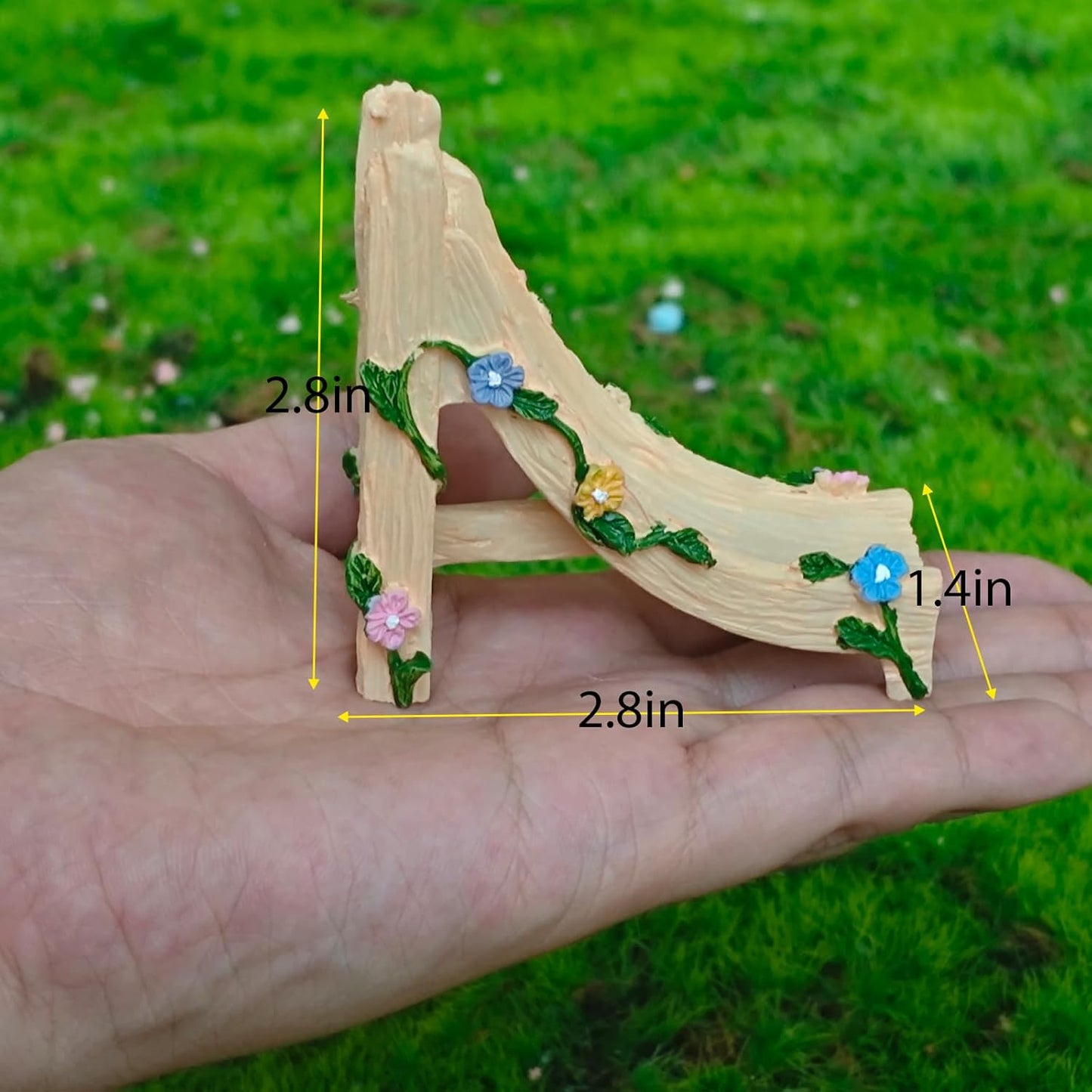 Miniature Fairy Garden Accessories, Resin Craft Flower Slide Figurine, 2.8 * 1.4 * 2.8 inches, Decorative Landscape Ornament