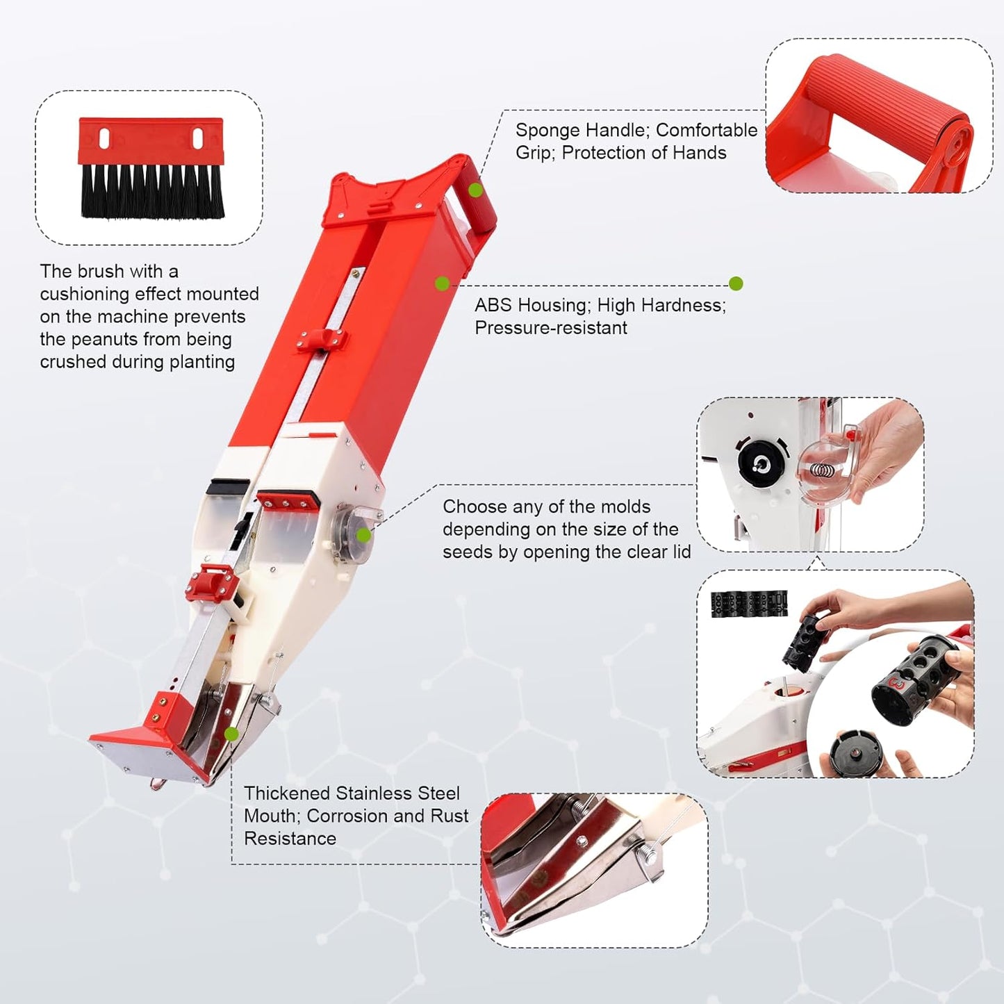 Household Corn Peanut Seeder Hand Planter Tool Adjustable Seeder Machine Handheld Garden Home Seeder & FertilizationSpreader (B-FertilizationTool+Seeder)