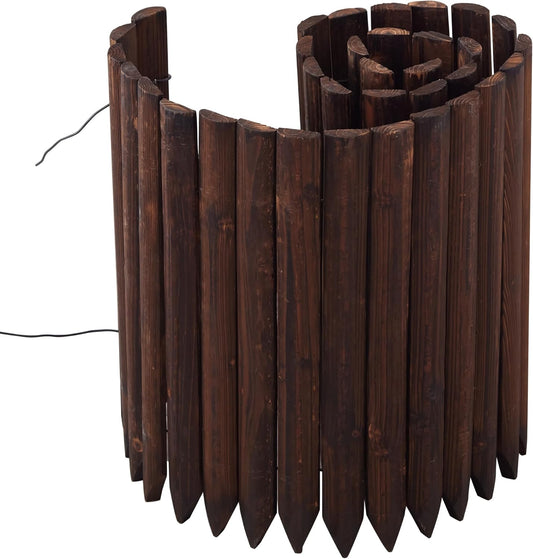 Garden Edging Border Wood Fence for Yard Patio Path Decorative Landscape Edging Flower Bed, 15.7" - 1pcs