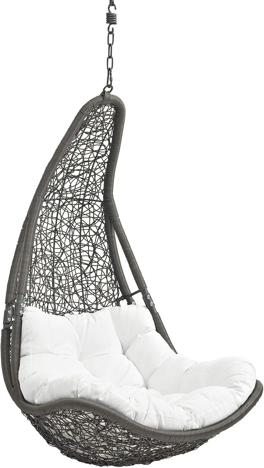 Modway Abate Outdoor Patio Swing Chair Without Stand, Gray White