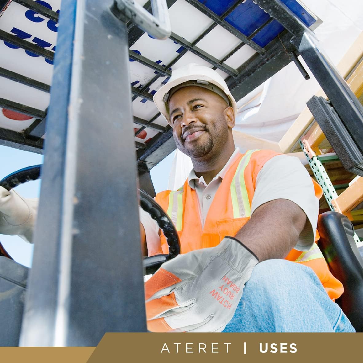 ATERET 12 Pairs Hi Vis Heavy Duty Durable Cowhigh Leather Work Gloves