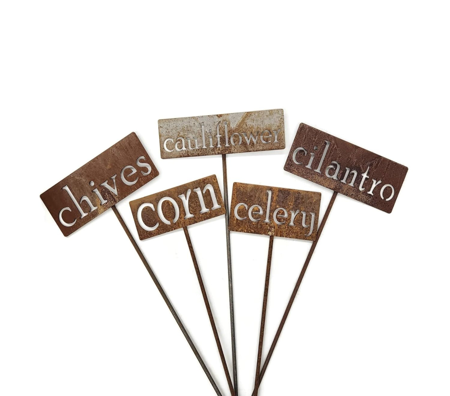 Classic Metal Garden Markers 19 Inches Tall (carrots, Naturally Rusted)