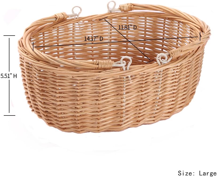 Wicker Picnic Baskets with Handles.Kingwillow. (Natural)