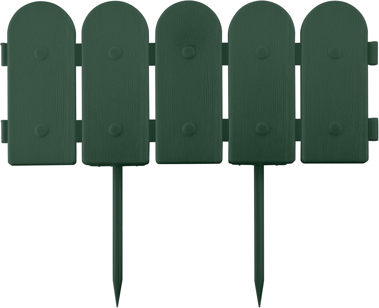 Evelyne Garden Border Edging: Wooden Fence Design - 8pcs Green Yard Landscaping Fence Liner Lawn Edge Barrier - 10ft Kit of Decorative Lawn Landscape Panels Elements -Landscaping Edging-GMT-10374-B08
