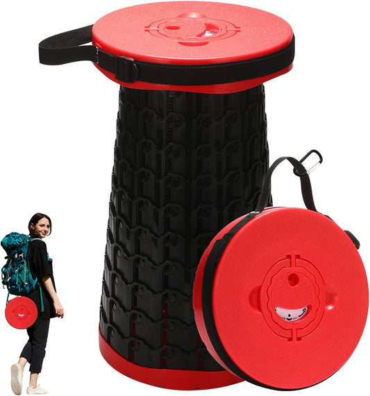 18-inch Heavy Duty Collapsible Stool - 800 lbs Capacity, 2.6 lbs Lightweight Portable Folding Stool for Camping, Travel, Music Festivals and Other Outdoor Events