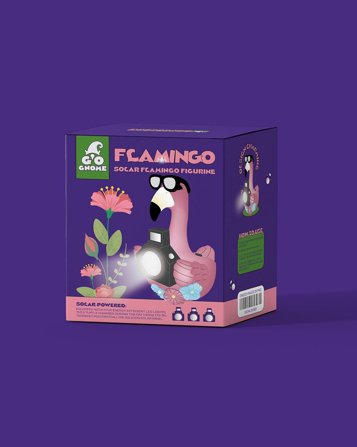 Solar Flamingo Garden Statue with Camera Light – 5.5in Tall Solar Powered Outdoor Figurine for Yard, Patio, Balcony – Funny Garden Decor, Gift for Women (Flamingo)