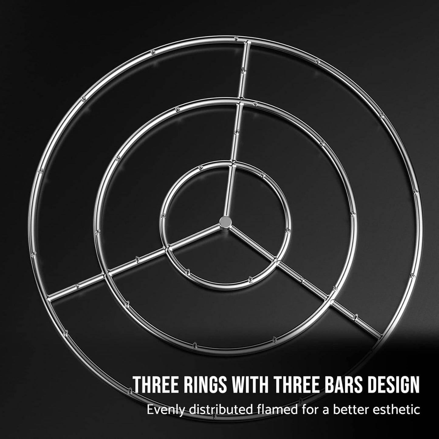 Skyflame 36-Inch Round Stainless Steel Fire Pit Jet Burner Ring - High Flame…