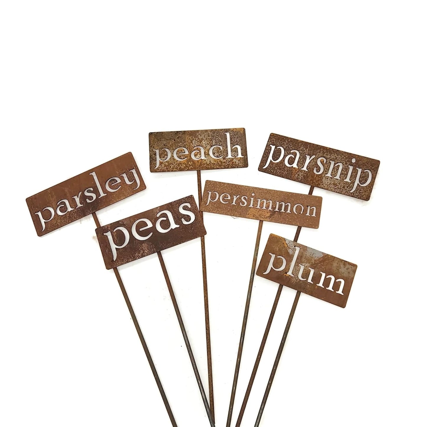 Classic Metal Garden Markers 19 Inches Tall (plum, Naturally Rusted)