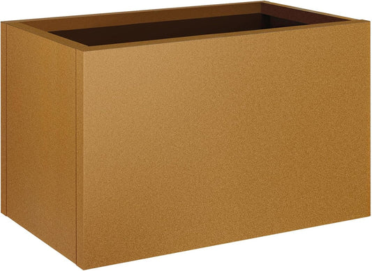 Corten Steel Planter Box 32"x16"x16", Metal Planter Spliced Flower Pot with Partitions, Outdoor & Indoor Large Rectangular Planter Box for Porch, Patio, Garden, Commercial Décor