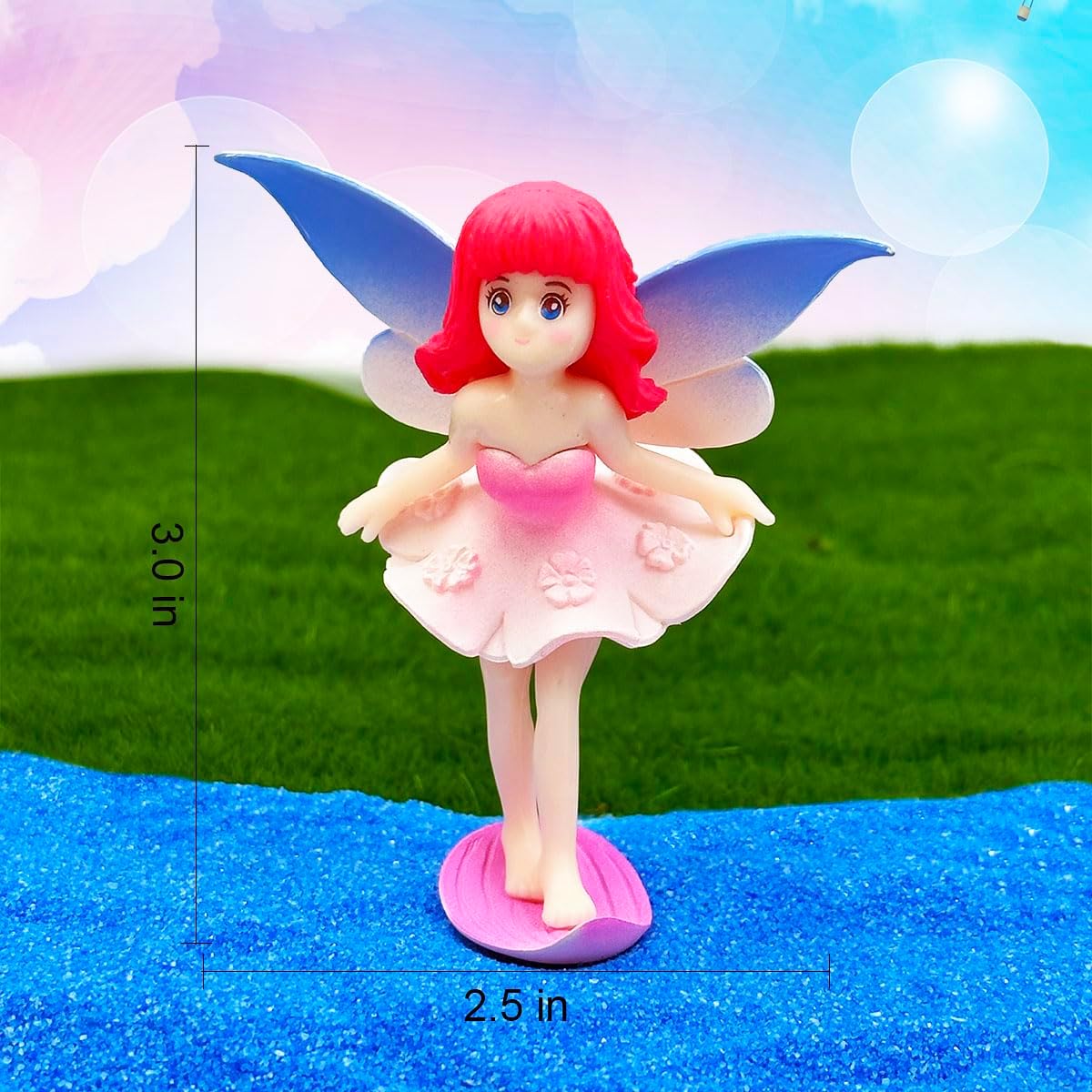 Suartus Miniature Fairy Figurines - 4Pcs Small Flower Fairies Ornaments Resin Mini Fairy Figurines Tiny Elf for DIY Fairy Garden Flower Pot Bonsai Micro Landscapes Craft Decoration Accessories