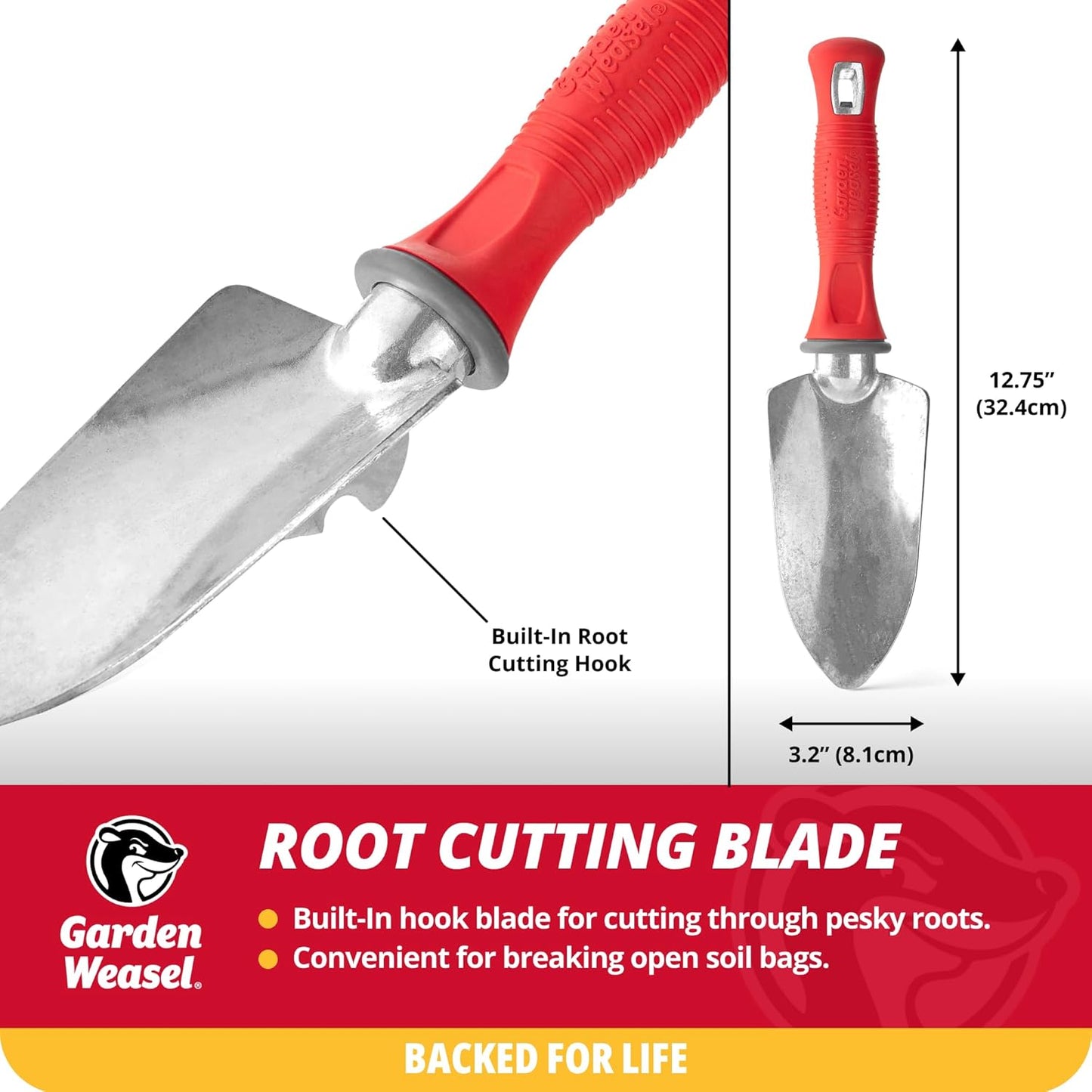 Garden Weasel Garden Trowel | Plant, Dig and Cultivate | Planting and Gardening Hand Digging Tool, Heavy Duty Trowel, Mini Gardening Shovel | 91365