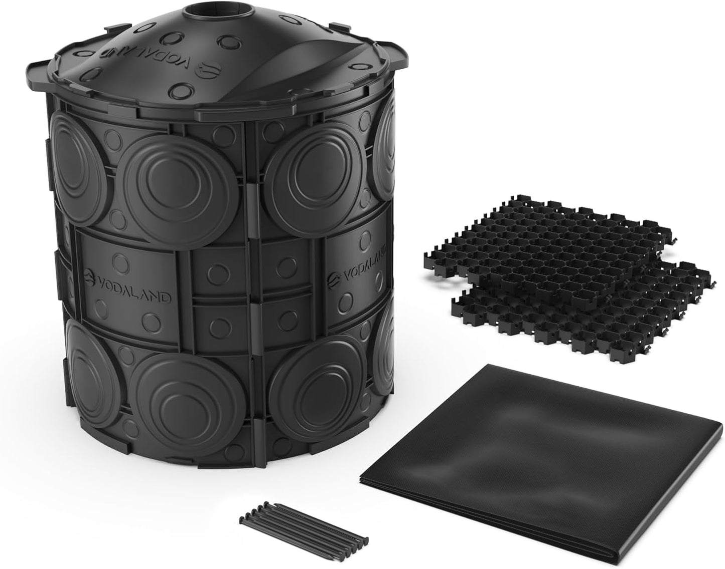 Vodaland- Easy Stormwater Dry Well – Heavy-Duty Modular Drainage Solution with Reinforced Panels, Prevents Flooding & Promotes Groundwater Recharge, Rain Collection, Ideal for Yards & Commercial Use