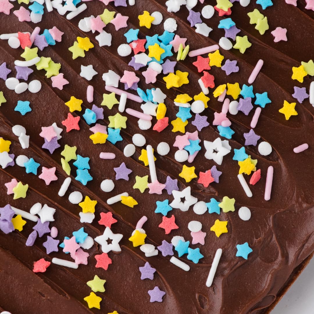 Sweets Indeed Sprinkles, Edible Sprinkle Mix, Perfect for Cake Decorations, Baking, Ice Cream, Cookies, Cupcake Topper (Rainbow Star)