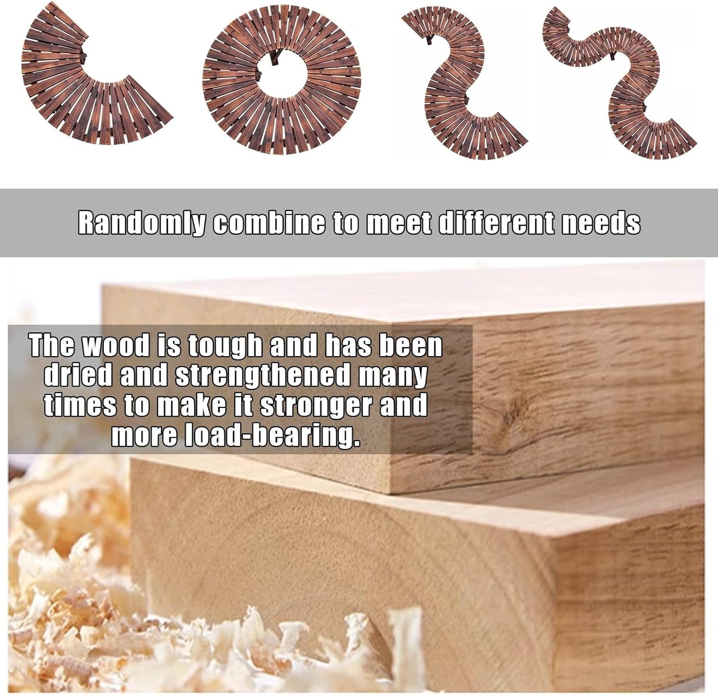 Tree Bench Wrap Around Tree Bench - Wooden Curved Benches Outdoor Strong Bearing Capacity 660Lbs, Outdoor Furniture for Garden Natural Park Courtyard(Color:Brown,Size:Round)