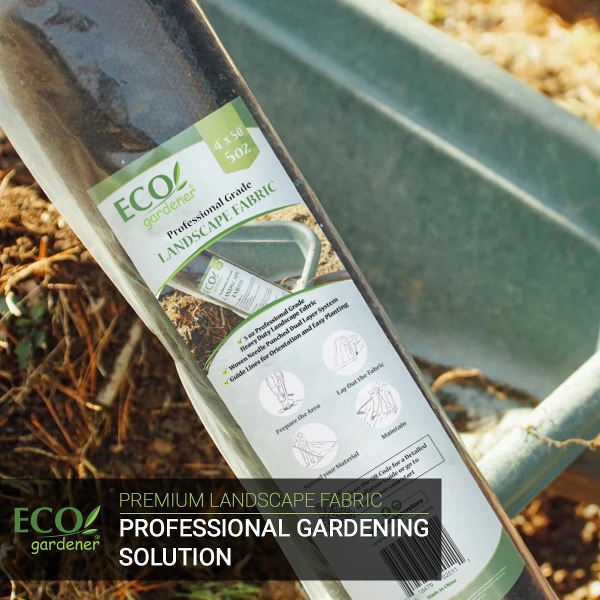 ECOgardener Premium 5oz Landscape Fabric, 3ft x 250ft Pro Garden Weed Barrier - Durable & Heavy Duty Weed Block Gardening Mat, Easy Setup & Superior Weed Control, Eco-Friendly & Convenient Design